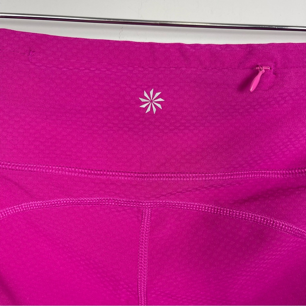 Athleta Dobby Be Free Knicker Crop Capri Leggings Magenta Pink Pants 446613 M - Picture 7 of 16